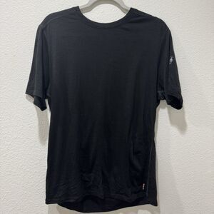 Smartwool Merino Wool Short Sleeve Baselayer Shirt Sz M Mens Black Hiking Trail
